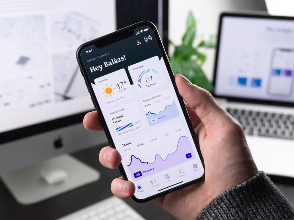 Beispiel für ein UX/UI-Layout mit Wireframe und UI-Komponenten